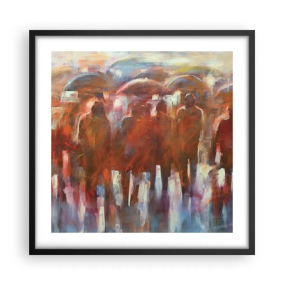 Poster in einem schwarzem Rahmen - Auch bei Regen und Nebel - 50x50 cm