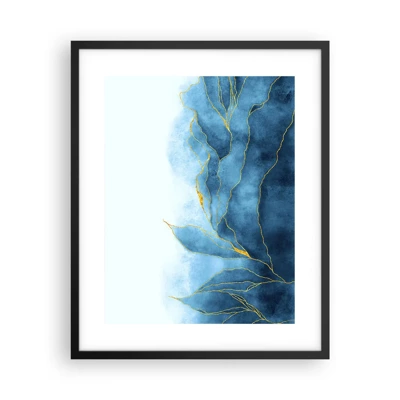 Poster in einem schwarzem Rahmen - Blau im Gold - 40x50 cm