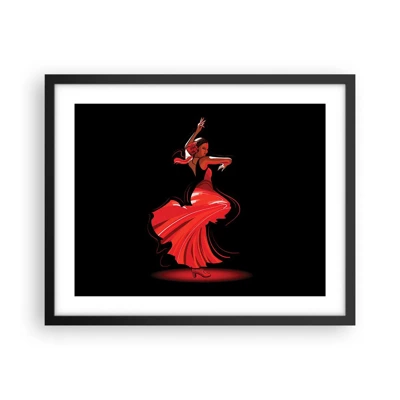 Poster in einem schwarzem Rahmen - Der feurige Geist des Flamenco - 50x40 cm