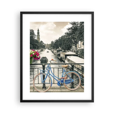 Poster in einem schwarzem Rahmen - Die Farben der Amsterdamer Straße - 40x50 cm