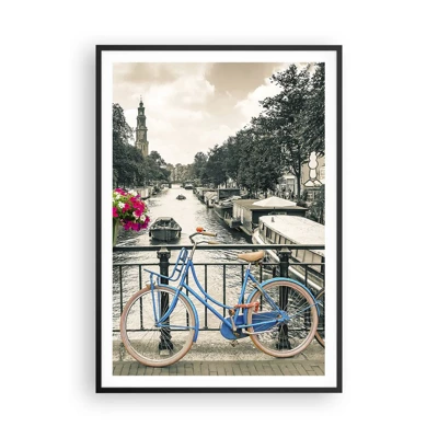 Poster in einem schwarzem Rahmen - Die Farben der Amsterdamer Straße - 70x100 cm