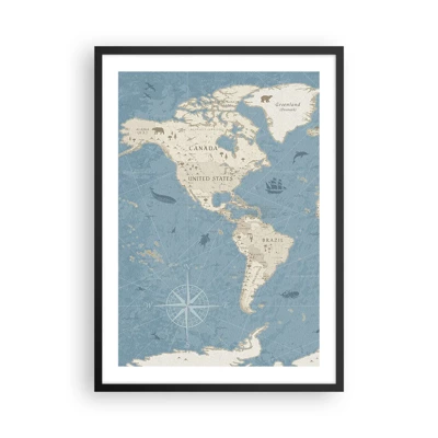 Poster in einem schwarzem Rahmen - Die Welt liegt zum Greifen nah - 50x70 cm