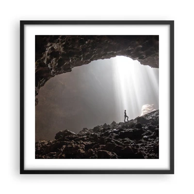 Poster in einem schwarzem Rahmen - Die leuchtende Grotte - 50x50 cm