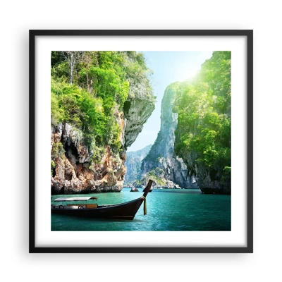 Poster in einem schwarzem Rahmen - Eine Einladung zu einer exotischen Reise - 50x50 cm