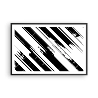 Poster in einem schwarzem Rahmen - Eine intensive und dynamische Komposition - 91x61 cm