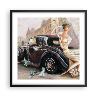 Poster in einem schwarzem Rahmen - Eleganz im Retro-Stil - 50x50 cm