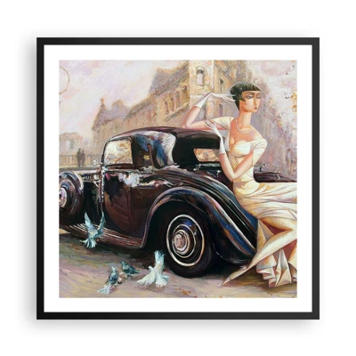 Poster in einem schwarzem Rahmen - Eleganz im Retro-Stil - 60x60 cm