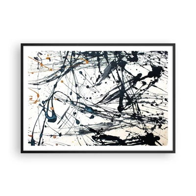 Poster in einem schwarzem Rahmen - Expressionistische Abstraktion - 100x70 cm