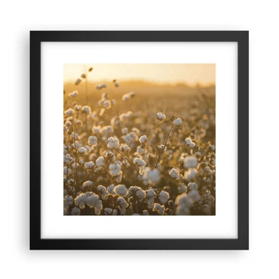 Poster in einem schwarzem Rahmen - Fluffiges Feld - 30x30 cm