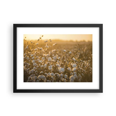 Poster in einem schwarzem Rahmen - Fluffiges Feld - 40x30 cm