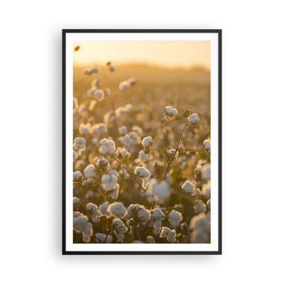 Poster in einem schwarzem Rahmen - Fluffiges Feld - 70x100 cm