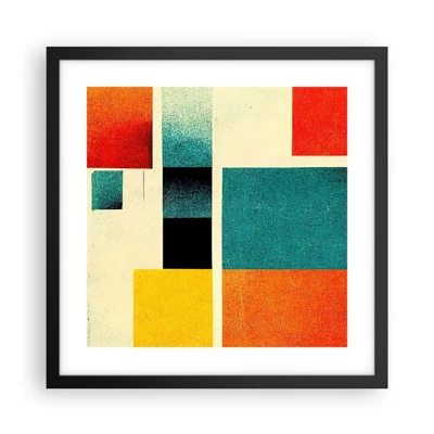 Poster in einem schwarzem Rahmen - Geometrische Abstraktion – gute Energie - 40x40 cm