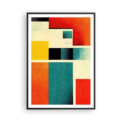 Poster in einem schwarzem Rahmen - Geometrische Abstraktion – gute Energie - 70x100 cm