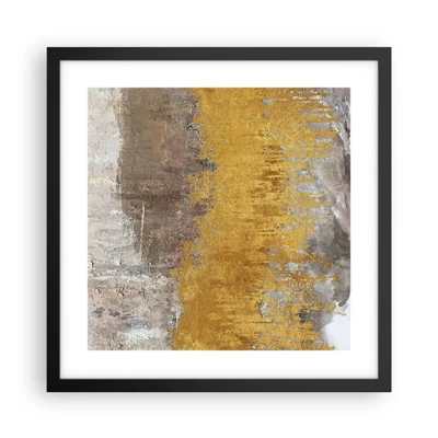 Poster in einem schwarzem Rahmen - Goldene Explosion - 40x40 cm