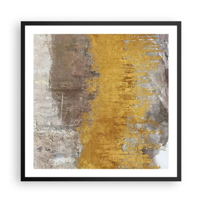 Poster in einem schwarzem Rahmen - Goldene Explosion - 60x60 cm