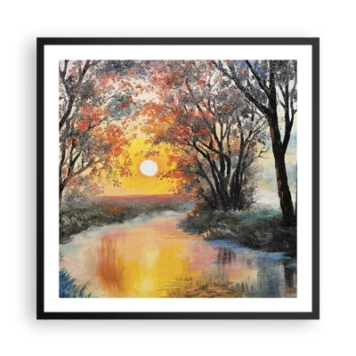 Poster in einem schwarzem Rahmen - Herbststimmung - 60x60 cm