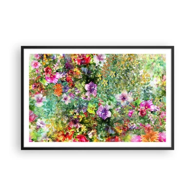 Poster in einem schwarzem Rahmen - In Blumen für das Verderben - 91x61 cm