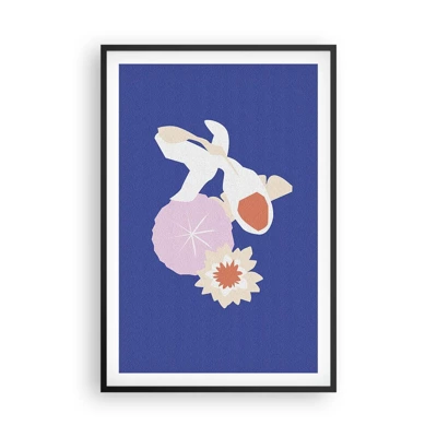 Poster in einem schwarzem Rahmen - Komposition von Blüten und Knospen - 61x91 cm