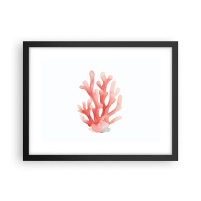 Poster in einem schwarzem Rahmen - Korallenfarbene Koralle - 40x30 cm