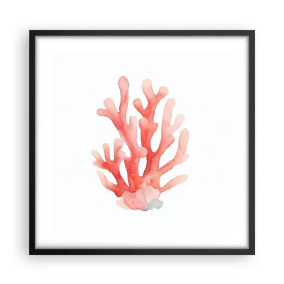 Poster in einem schwarzem Rahmen - Korallenfarbene Koralle - 50x50 cm