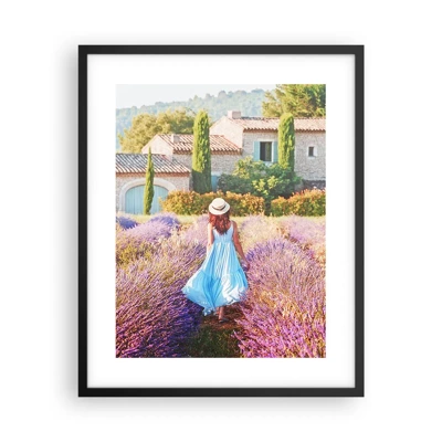 Poster in einem schwarzem Rahmen - Lavendel Mädchen - 40x50 cm