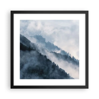 Poster in einem schwarzem Rahmen - Mystik der Berge - 40x40 cm