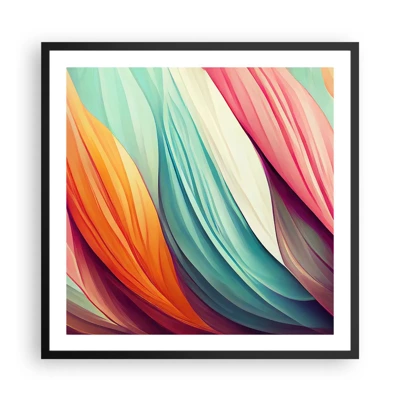 Poster in einem schwarzem Rahmen - Regenbogengewebe - 60x60 cm