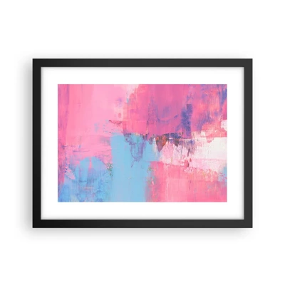 Poster in einem schwarzem Rahmen - Rosa, Blau und eine Prise Licht - 40x30 cm