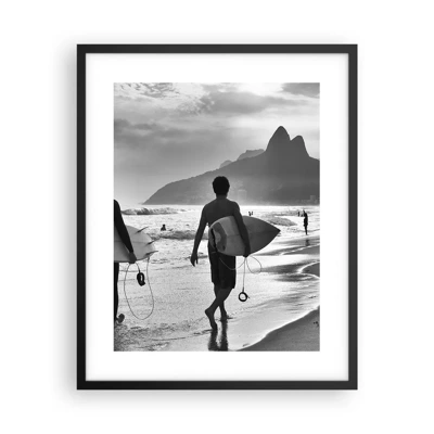 Poster in einem schwarzem Rahmen - Single-Wave-Samba - 40x50 cm