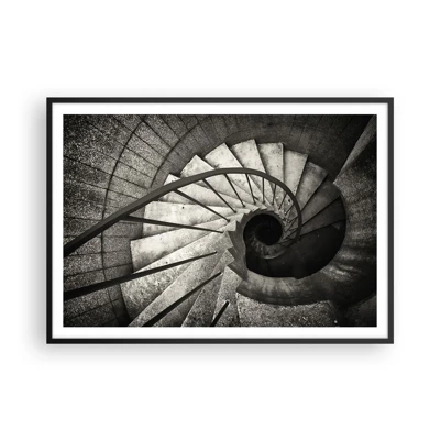 Poster in einem schwarzem Rahmen - Treppe hoch, Treppe runter - 100x70 cm