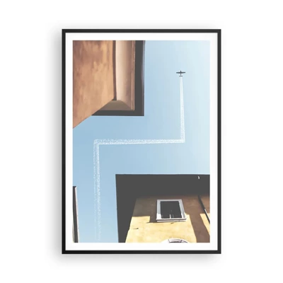 Poster in einem schwarzem Rahmen - Über dem Stadtlabyrinth - 70x100 cm