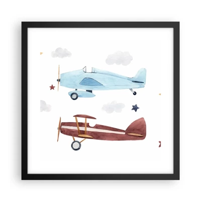 Poster in einem schwarzem Rahmen - Wir warten, Herr Pilot! - 40x40 cm