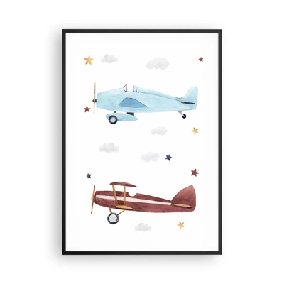 Poster in einem schwarzem Rahmen - Wir warten, Herr Pilot! - 70x100 cm