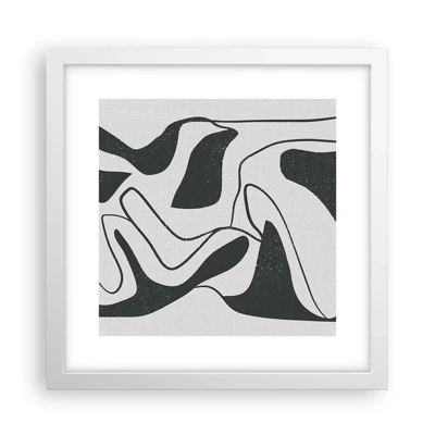 Poster in einem weißen Rahmen - Abstraktes Spiel im Labyrinth - 30x30 cm