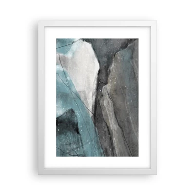 Poster in einem weißen Rahmen - Abstraktion: Felsen und Eis - 30x40 cm
