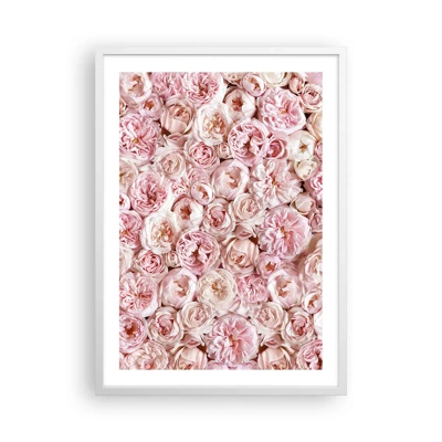 Poster in einem weißen Rahmen - Auf Rosen gebettet - 50x70 cm