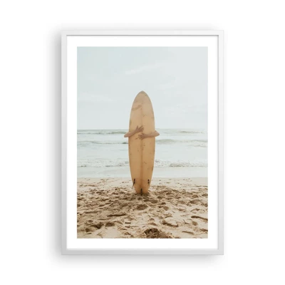 Poster in einem weißen Rahmen - Aus Liebe zu Wellen - 50x70 cm