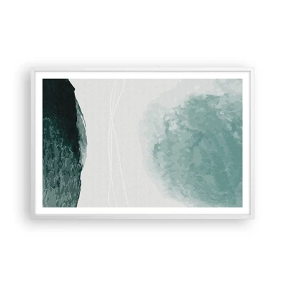 Poster in einem weißen Rahmen - Begegnung mit Nebel - 91x61 cm