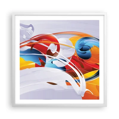 Poster in einem weißen Rahmen - Der Tanz der Elemente - 60x60 cm