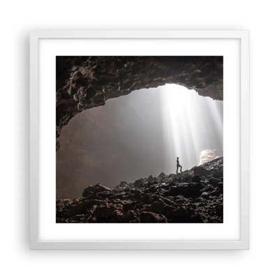 Poster in einem weißen Rahmen - Die leuchtende Grotte - 40x40 cm