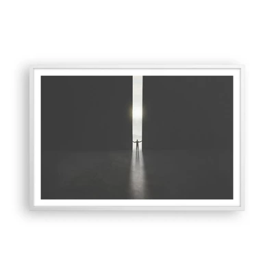 Poster in einem weißen Rahmen - Ein Schritt in eine strahlende Zukunft - 91x61 cm