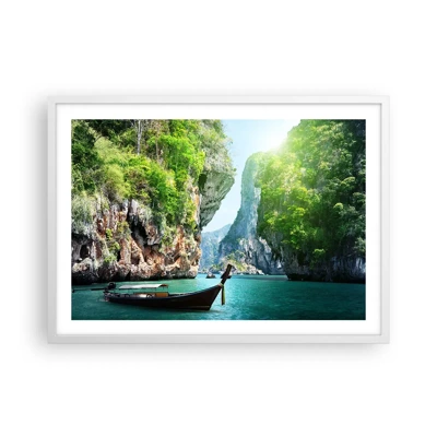 Poster in einem weißen Rahmen - Eine Einladung zu einer exotischen Reise - 70x50 cm