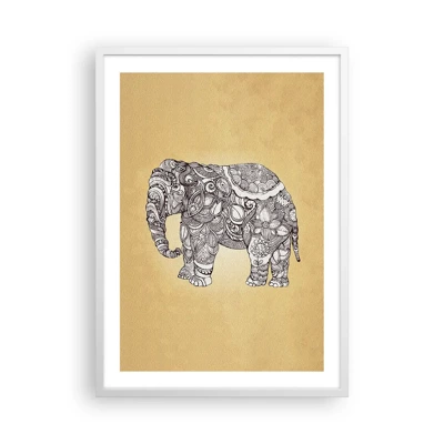 Poster in einem weißen Rahmen - Elefant verhüllte sich - 50x70 cm