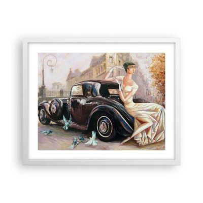 Poster in einem weißen Rahmen - Eleganz im Retro-Stil - 50x40 cm