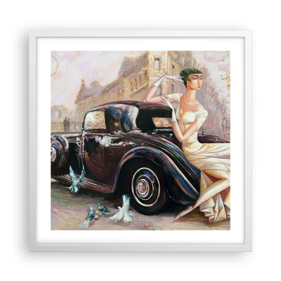 Poster in einem weißen Rahmen - Eleganz im Retro-Stil - 50x50 cm