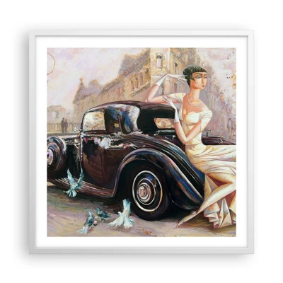 Poster in einem weißen Rahmen - Eleganz im Retro-Stil - 60x60 cm