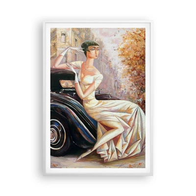 Poster in einem weißen Rahmen - Eleganz im Retro-Stil - 70x100 cm