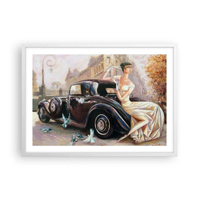 Poster in einem weißen Rahmen - Eleganz im Retro-Stil - 70x50 cm