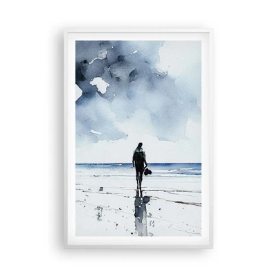 Poster in einem weißen Rahmen - Gespräch mit dem Meer - 61x91 cm