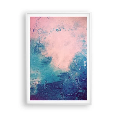 Poster in einem weißen Rahmen - Himmelsblaue Umarmungen - 70x100 cm